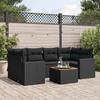 VidaXL Garden Lounge Set with Cushions 7 Pcs, Patio Sofas, Patio Furniture Set, Outdoor Furniture, Black 3256349