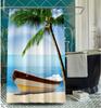 1 Piece Coconut Beach Scenery Printed Shower Curtain Bathroom Polyester Waterproof Shower Curtain For Bathroom Decoration
