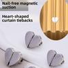 8PCS Anti-Slip Magnetic Curtain Buckle Heart-Shaped Detachable Snap Hooks Curtain Clips  Bathroom