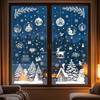 Holiday Static Window Stickers 9 Sheets Christmas Stickers, Reusable Snowflake Santa Claus Reindeer Large Collage Decor Decals for Glass Decoration,