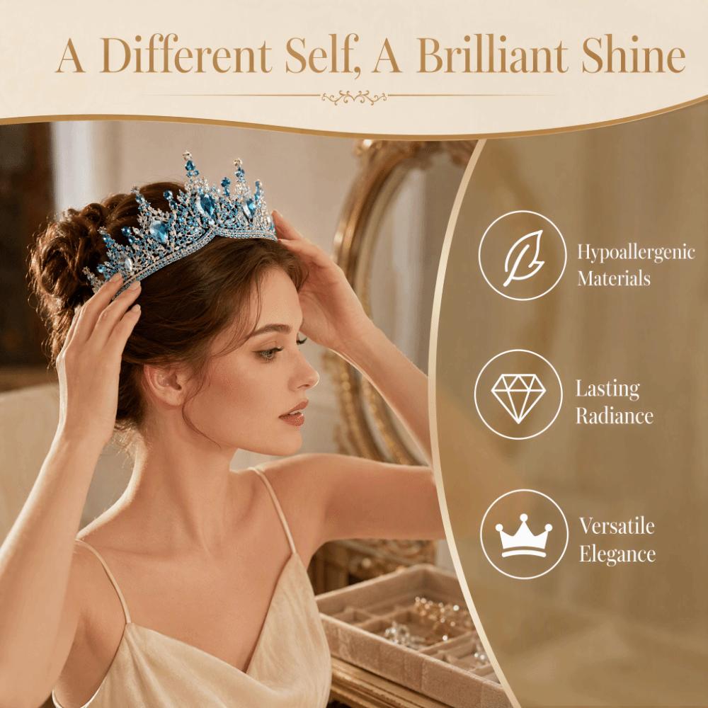 Shining Crystal Crystal Crown Headband Polished Finish Bridal Crown Tiara  Birthday Gift