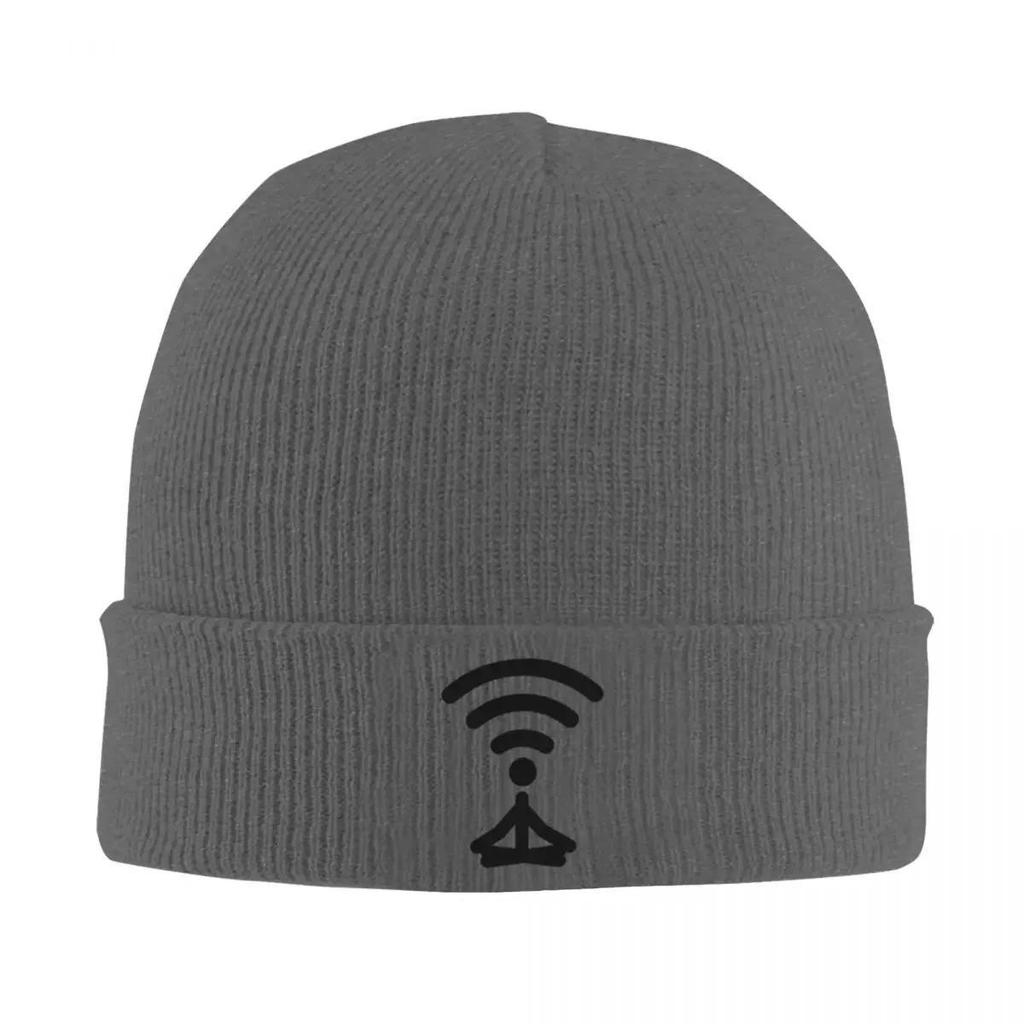 New Meditate Wifi Icon Warm Knitted Cap Fashion Bonnet Hat Autumn Winter Outdoor Beanies Hats For Unisex Adult