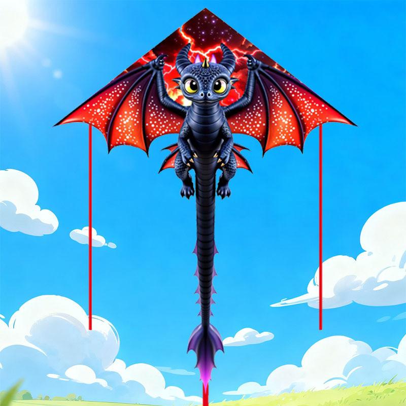 Dragon Kite With Polyester Material And Glass Fiber Frame For Kids And Outdoor Flying