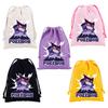 Pokemons Canvas Drawstring Bags Anime Figures Pikachu Eevee Gengar Cartoon Print Handbags Kids Birthday Party Candy Gift Bag