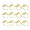 12PCS Metal Napkin Rings Leaf Napkin Ring Holders Metallic Adornment for Table Kitchen Dinner Party Wedding Gold