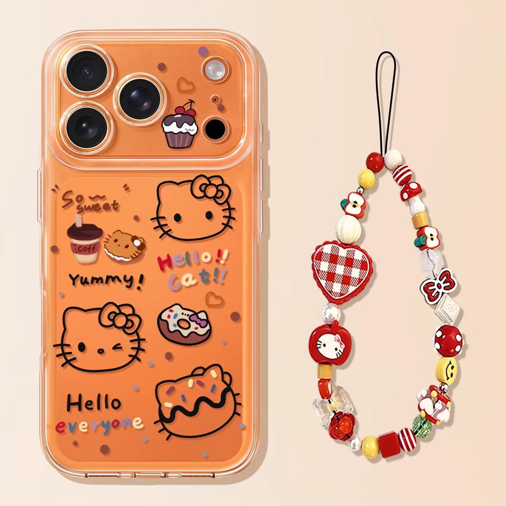Donut cat mobile phone case for iPhone17 Apple 16promax cute 15 lanyard 14 transparent 13 soft case