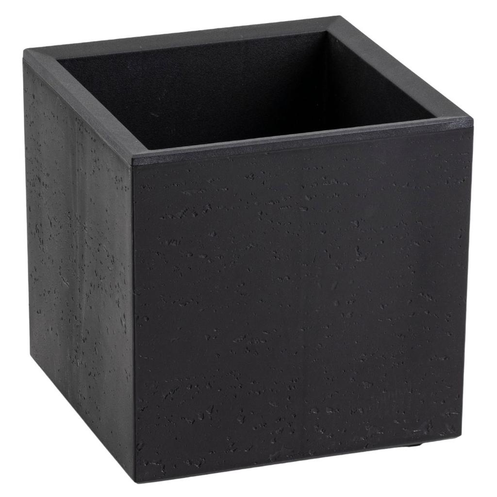 Donica Betonique Na Kółkach Recykling Czarny 30X30Xh30 Cm