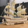 3D Puzzle Ancient Sailboat Wood Craft Construction Model Kit, DIY Assembly Wooden Model Unfinished Crafting Hobby Boat Puzzle