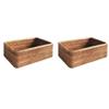 2X Hand-Woven Wicker Basket Fruit, Tea And Bread Basket Rectangular Storage Box For Cosmetics