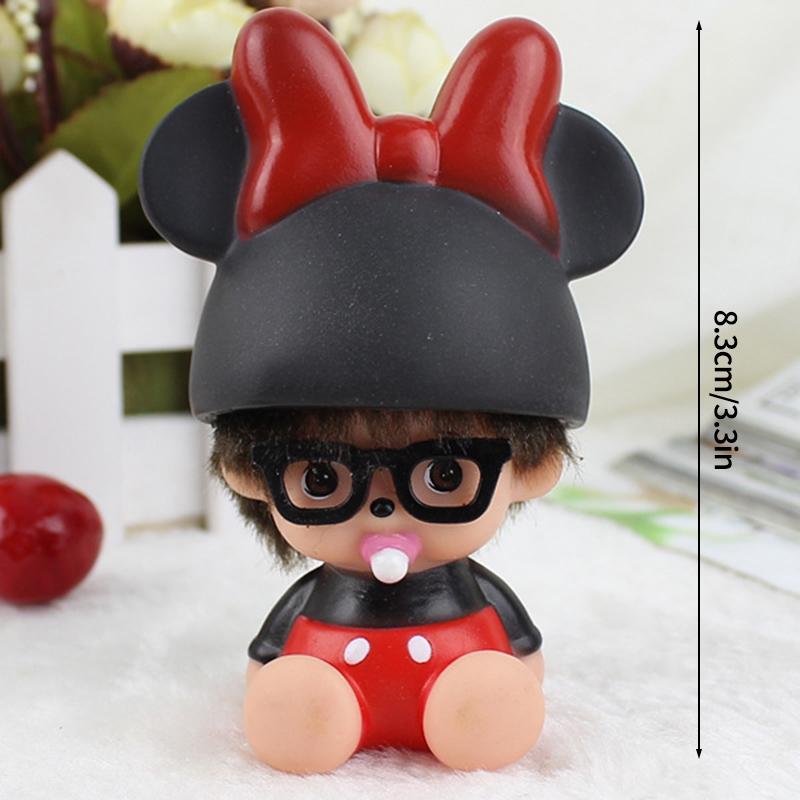 Cute Monchhichi Keychain Cartoon Monkiki Keyring Anime Figure Keychains Bag Pendant Kawaii Monchichi Toy Gifts for Carry Mini Lightweight Portable