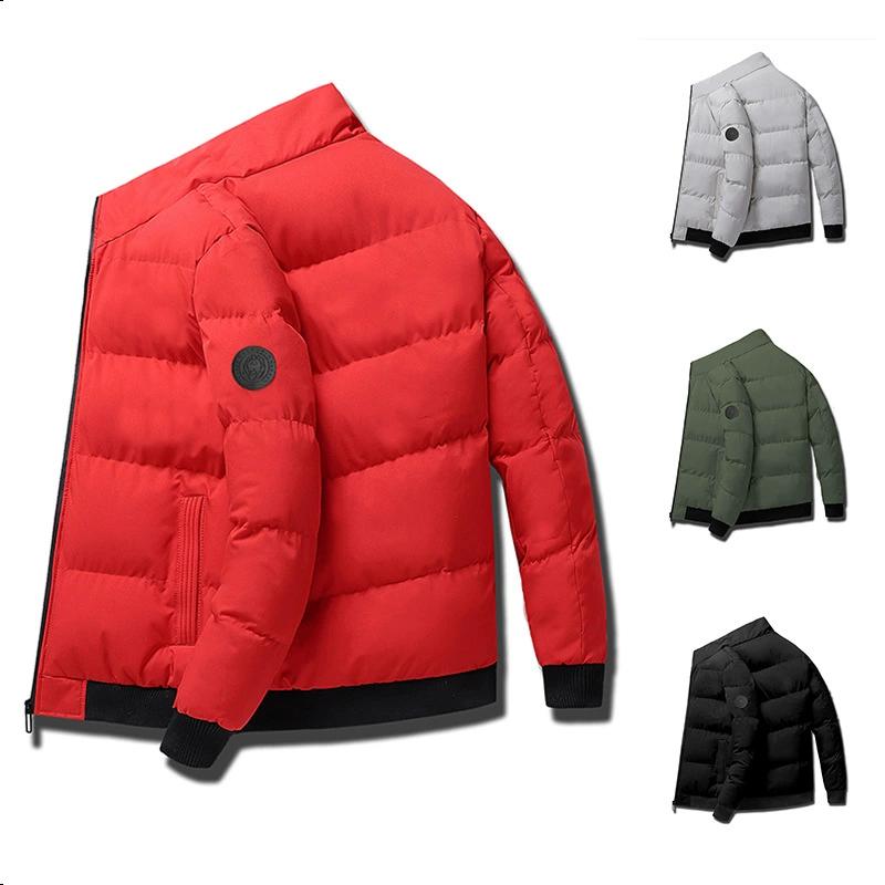 Down Cotton-padded Jacket Men's Autumn and Winter Thickened Warm Stand-up Collar Bread-padded Jacket Men's Jacket