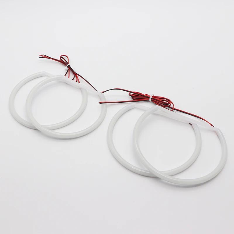 Kit 4x131mm LED Angel Eye Halo Ringuri Dublu Filament SMD Bumbac Comutator Pentru BMW Seria 3 E46 sedan facelift 2001-2005 Far Halogen
