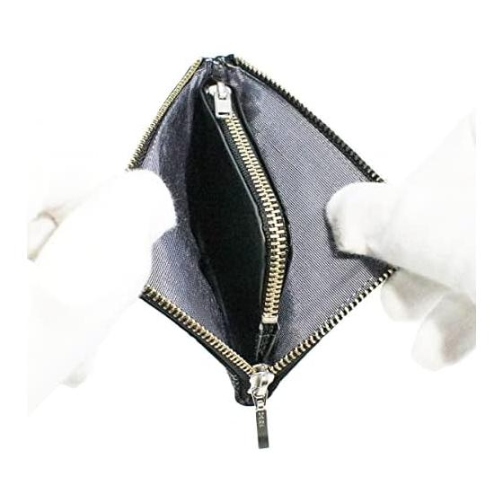 Inden-ya Inden Coin Case F-Coin Case 08 Deer Leather Black Base X Black Lacquer Tortoiseshell Pattern 1008-01-003