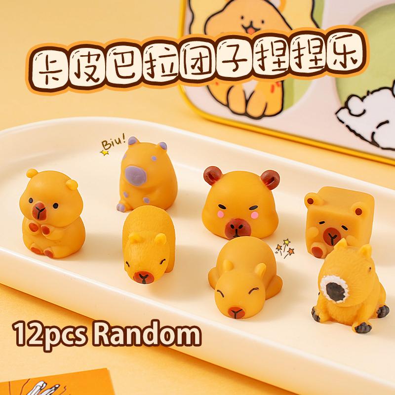 Cartoon-Wasserschwein Squishy Stressabbau Spielzeug Kneten Entspannen Fidget Ablenkungsspielzeug Kapibara Stressball Neuheit Partygeschenk Schreibtisch Dekoration