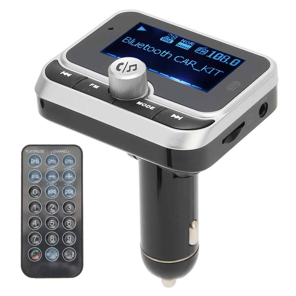 Trasmettitore FM Bluetooth Doppio USB 76MHz-108MHz Adattatore Radio Bluetooth Caricabatterie per Auto con Schermo da 1,8 Pollici