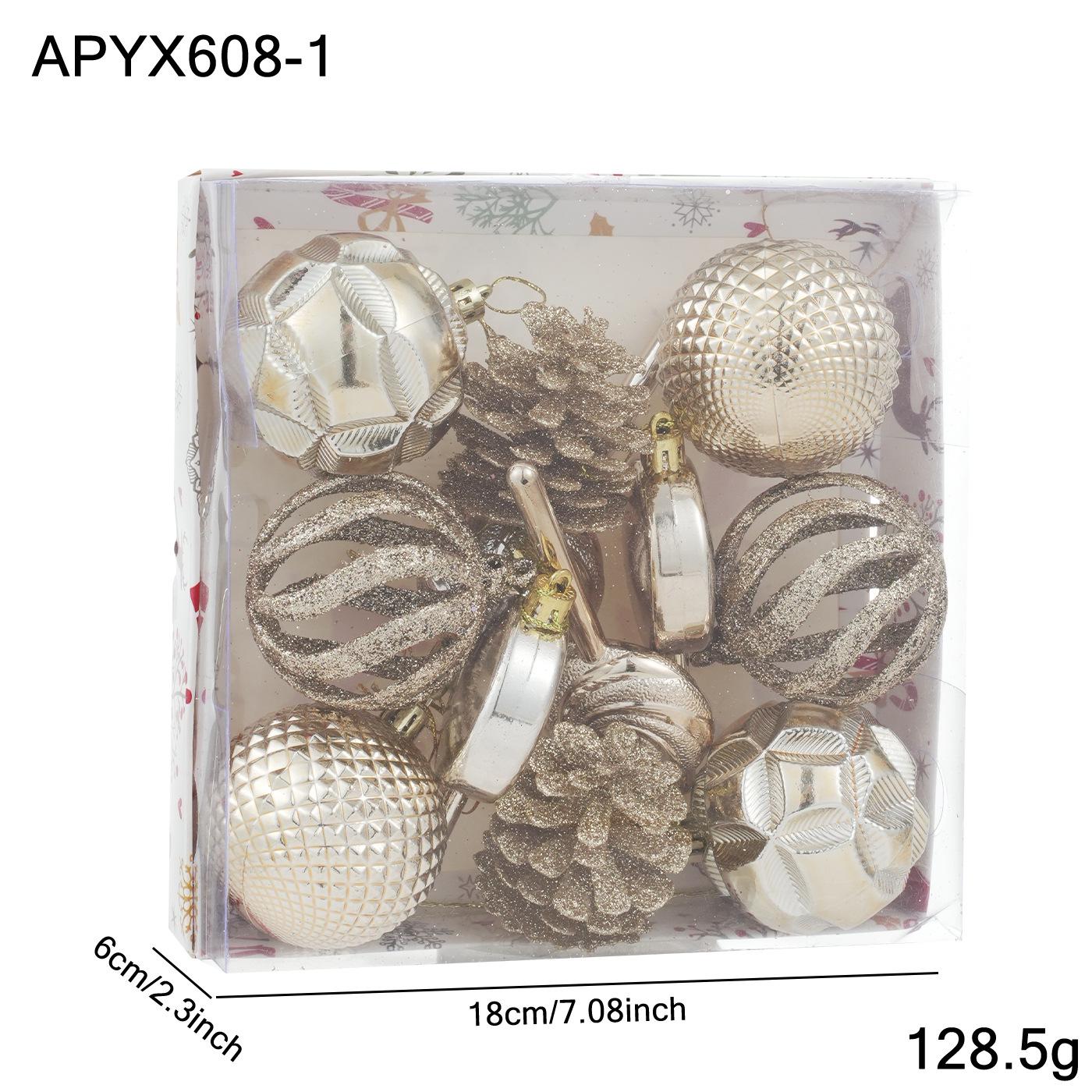 

Electroplated Glitter Christmas Tree Ornament Set - Festive Hanging Decorations шампанского