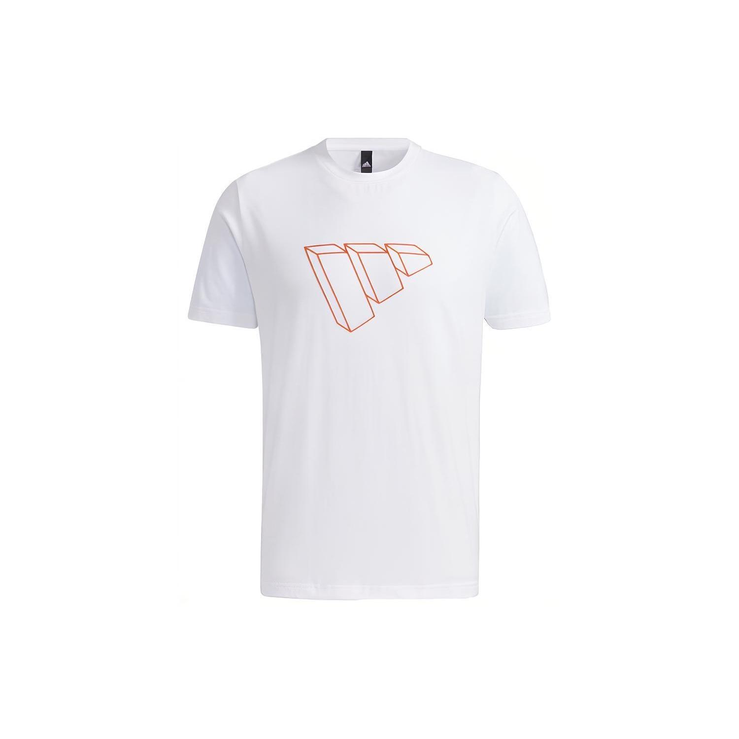 adidas Fi Tee Sub Bos 3D Logo Printing Round Neck Short Sleeve White Men s GP0981 L