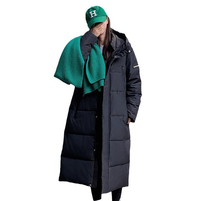Down and Padded Jacket Women's New 2025 Thickened and Warm Korean Version of Loose Long Over-the-knee Cotton Jacket Winter Padded Jacket