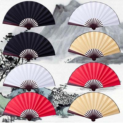 8/10 Zoll Faltfächer Hand Seidentuch DIY Chinesischer Faltfächer Holz Bambus Antike Faltfächer DIY Kalligraphie Malerei Dekor