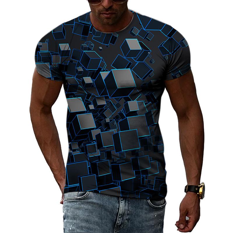 Letní móda Kreativní obrázek Pánské tričko Potištěné personalizované technologické prvky Vyrobeno v Číně Top s kulatým výstřihem a krátkým rukávem