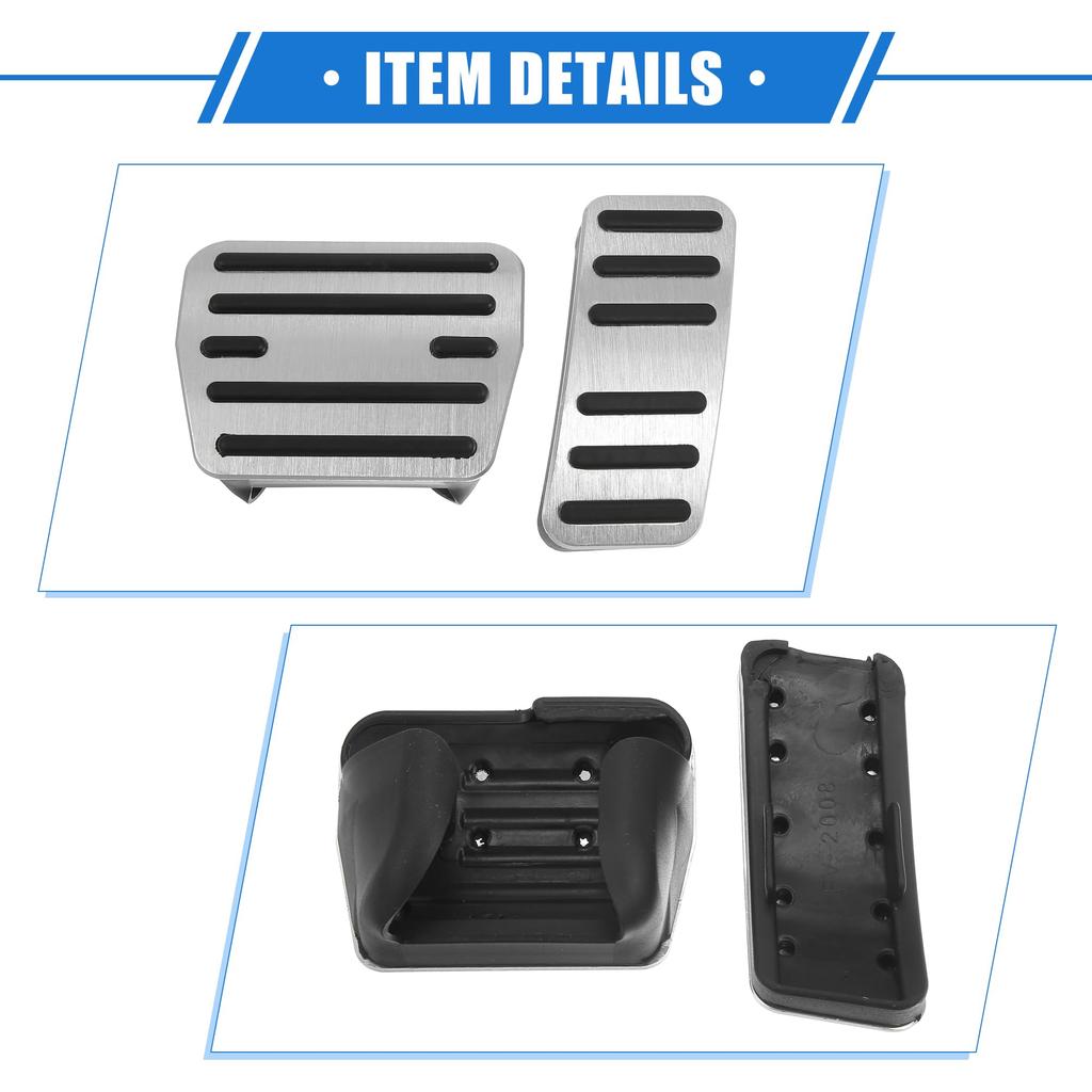 ABSOPRO Car and Brake Pedal Cover Pads for VW Golf and Golf SportWagen Aluminum Silver 2 Pieces Gas, Accelerator, Golf, Alltra, 2015-2020, Non-Slip