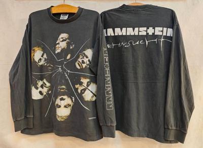 Vintage 1998 Rammstein Sehnsucht 90-tal Tysk Metalband Turné Stl L REPRINT Unisex T-shirt