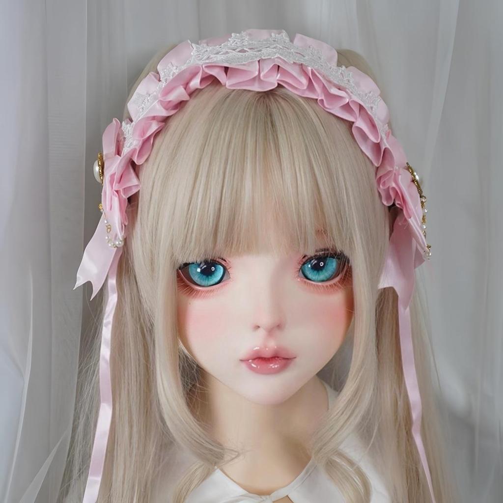 Lolita Lace Ribbon Bow Headband & Skirt Headdress