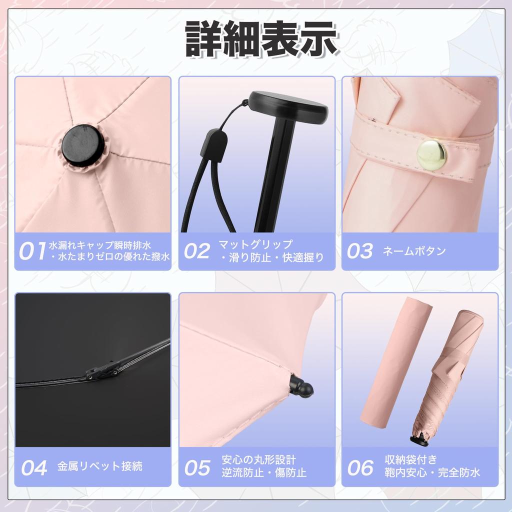 Japanese JIS AKIRARI UV Full Suitable for Sun and Includes Storage Sun Protection for and Windproof and Easy To Heatstroke 6 Rainy Season Smoke Gray X
