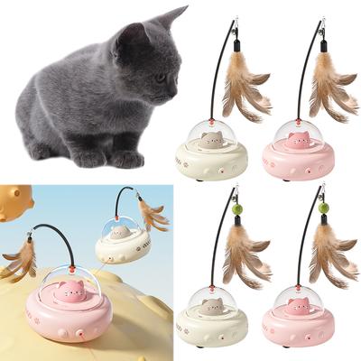 Electric Smart Teaser Cat Toy with Feather Training Pet Toys Cat Teaser Wand for Cat Exercise Catcher Chasing Hunting