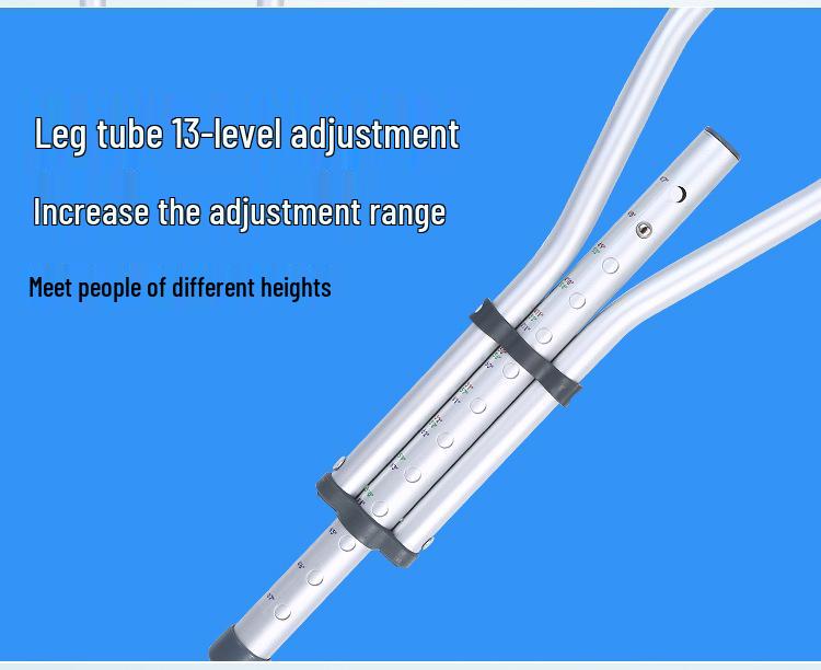Aluminum Alloy 13-Level Adjustable Folding Crutches for Elderly