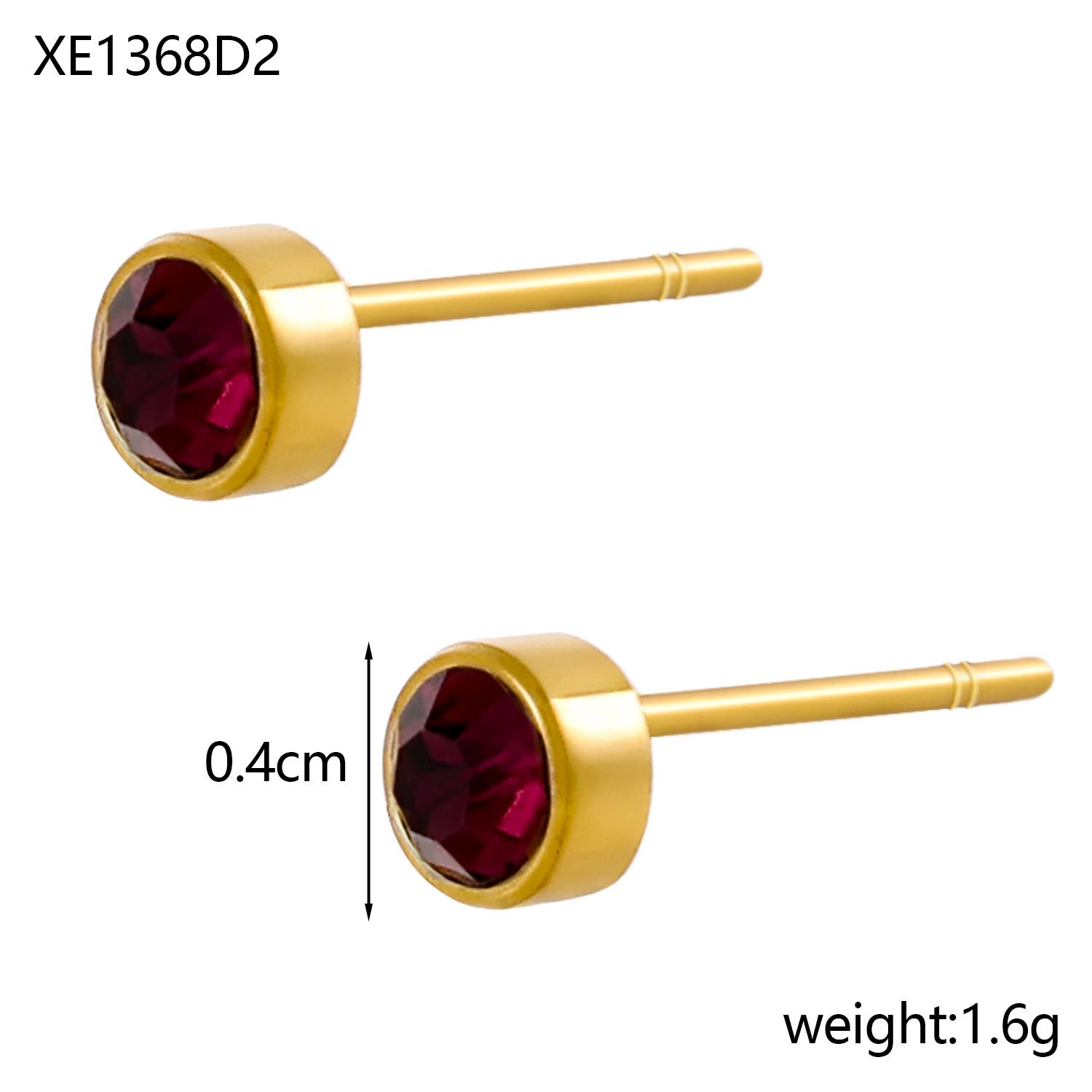 

CARLIDANA Latest Design Birthstone Round Shape Gold Plated Handmade Stud Earrings Jewelry Women Stylish Jewelry