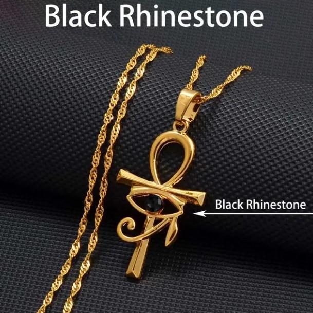 EUEAVAN Ankh Occhio di Horus Collana da donna Simbolo di protezione egiziano Amuleto di protezione Pagano Portafortuna Choker Malocchio Gioielli Ragazze Donne (Argento