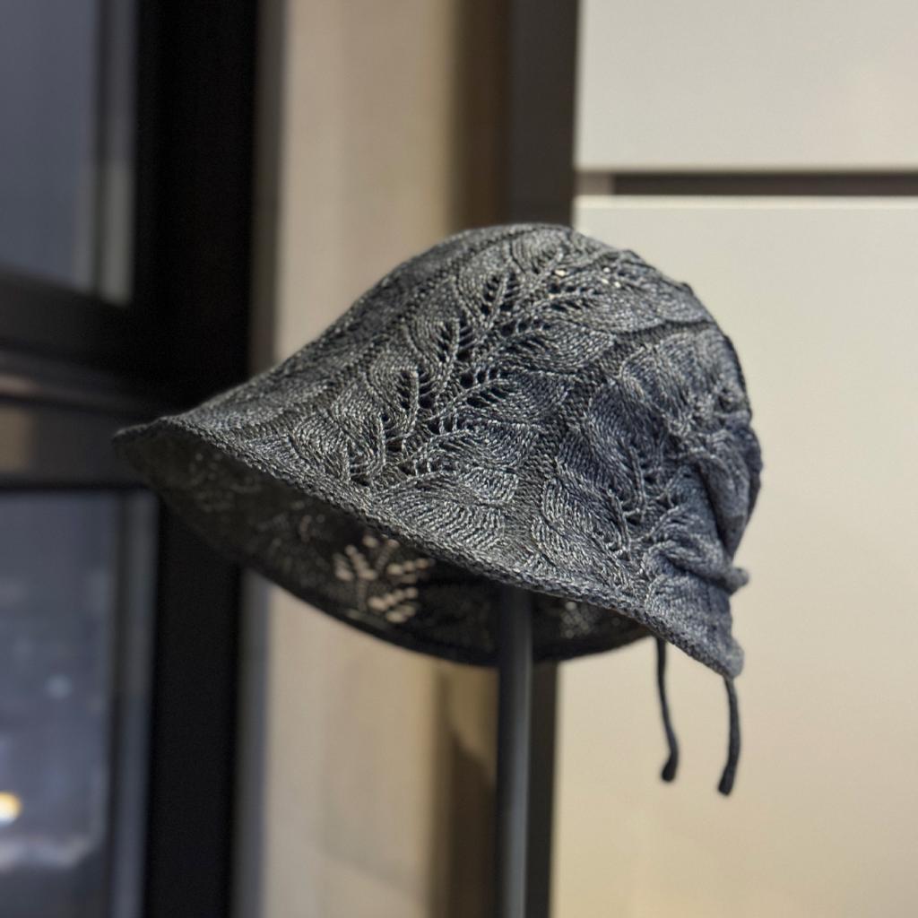 New Bow Knitted Bucket Hat Women's Summer Hollow Breathable Bucket Hat Literary Style Pleated Sunshade Basin Hat