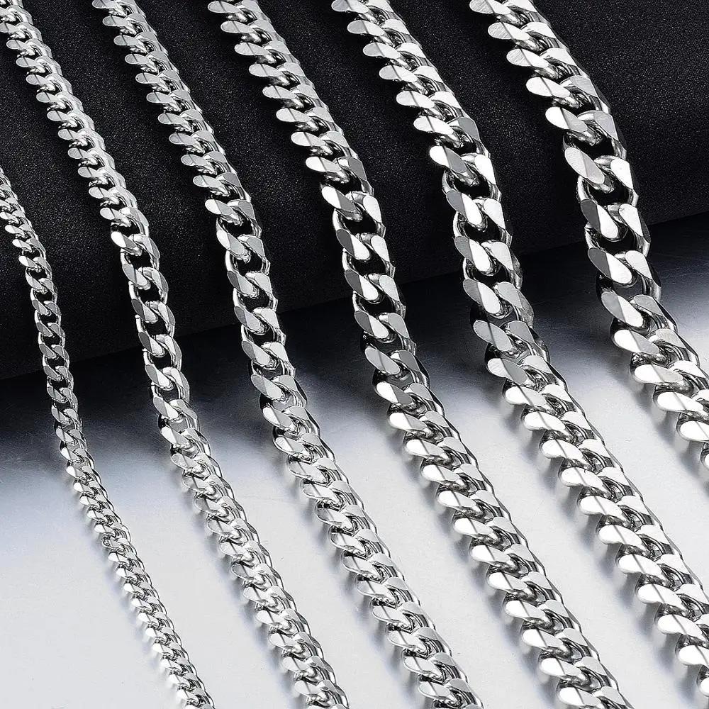 New Style Stainless Steel Cuban Chain Gold Black Color Fashion Hip Hop Men And Women Necklace Jewelry