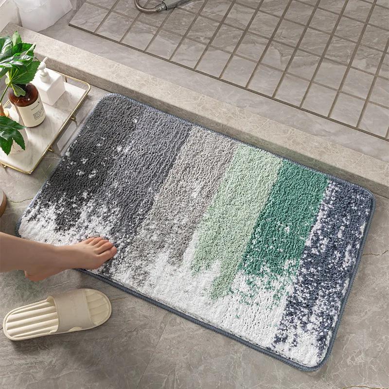 INS Style Colorful Flocking Carpet Super Absorbent Non-slip Soft Floor Mat Suitable for Living Room Bedroom Home Decoration Mat