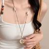 Long Adjustable Shell Pendant Necklace Wax Rope Bohemian Beaded Necklace  Vacation Wear