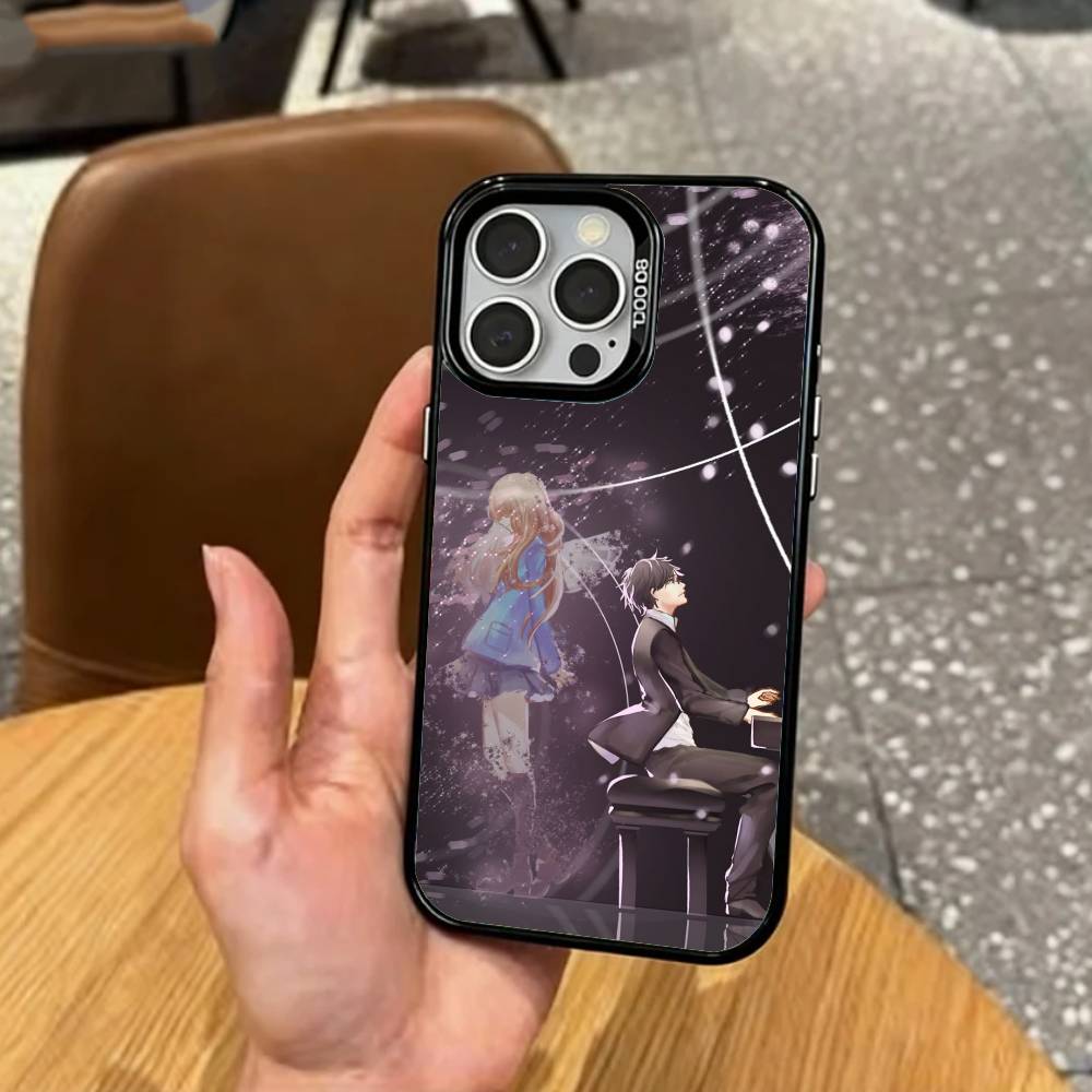 Sad A-Anime Your Lie in April   Phone Case For iPhone17,16,15,14,13,12,11 Plus,Pro Max Colored Silver Plated Inside Cover