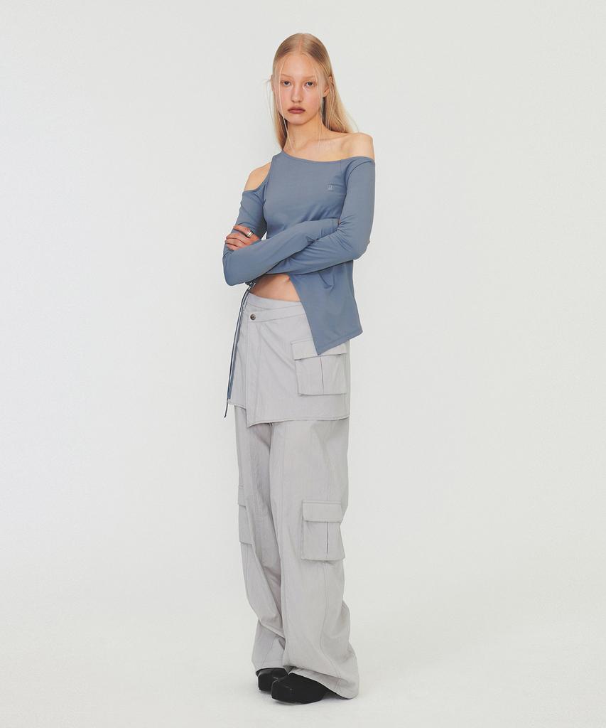 Daiaegeuneol Unbalance Slit Top (Blue Gray)