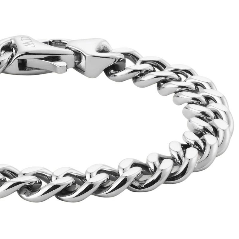 Daniel Wellington Ellipse Cuban chain series, oval design, 316L stainless steel bracelet, same style for men and women, silver DW00401666