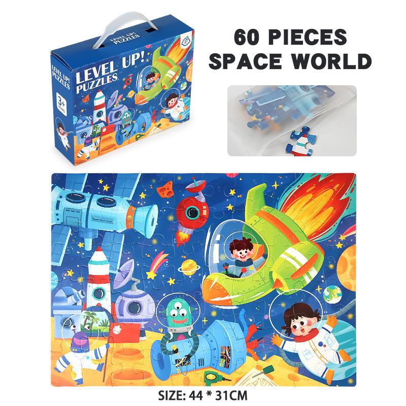 To Up The Next Level Of 6-In-1 Solid Wood Puzzle Gift Box 60 Pieces Of Educational Toys Children'S Hands-On Animal Toys Gifts