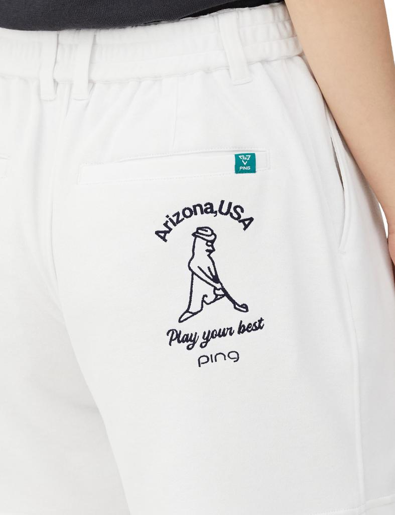 Spodenki UV Golf SS [Pin Apparel] Damskie (DRYMIX Pochłaniający pot, Szybkoschnący, Ochrona) / / 622-4132204 030_Biały