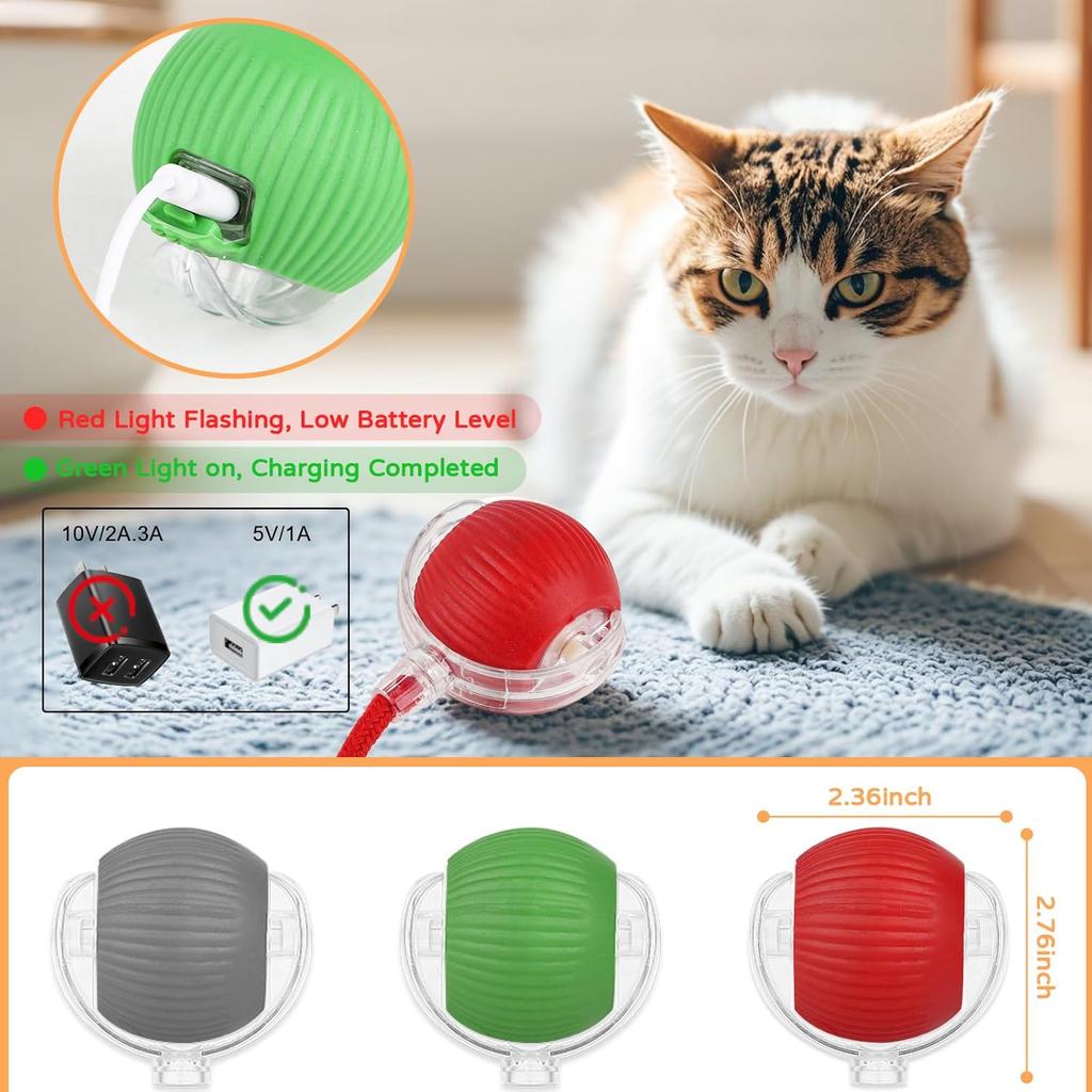 Smart Cat Toys Automatic Rolling Ball Fake Tail Rechargeable Electric Pet Interactive Toy Dog Cat Training Imitate Mouse Tail