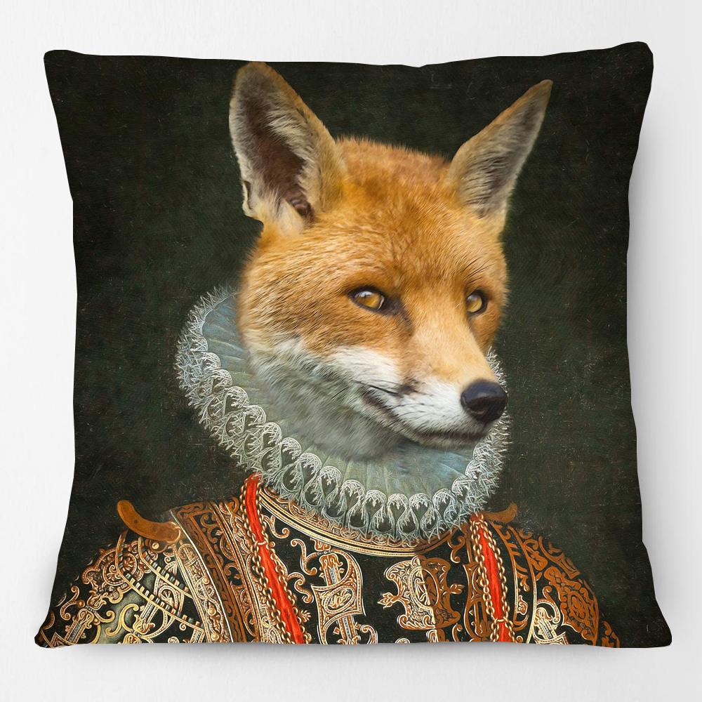 European Retro Chic Animals Stag Zebra Fox Bulldog Tiger Lion Giraffe Cheetah Cushion Cover Posters Decorative Throw Pillow Case