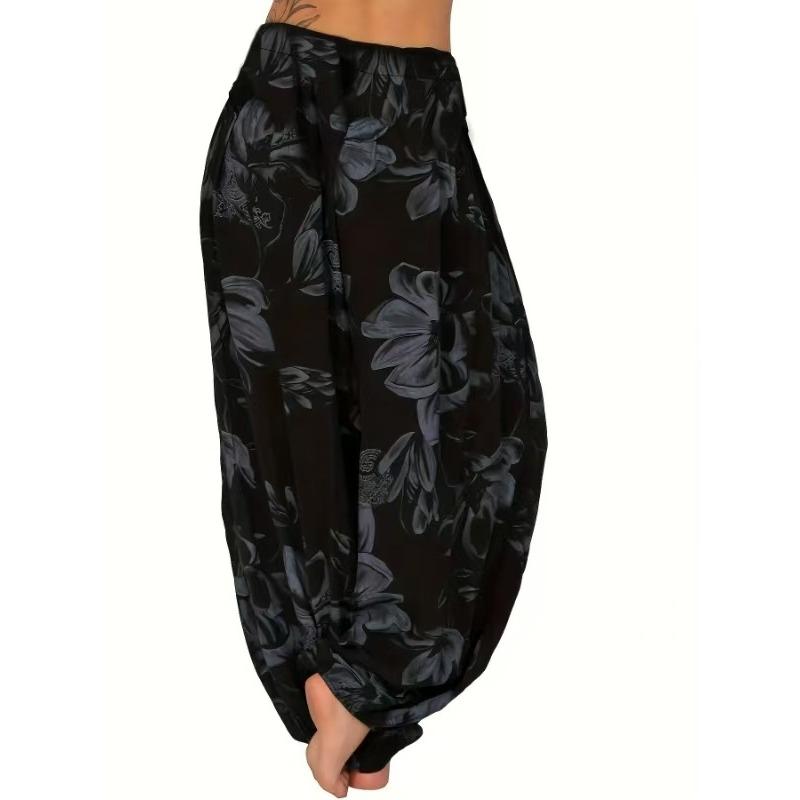 Women's New Printed Loose Casual Wide Leg Pants Harlan Pants