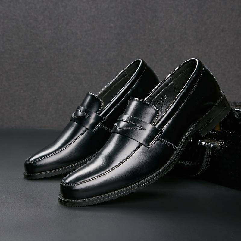 New Leather One Pedal Slip On Loafers Business Formal Men's Leather Shoes Classic Breathable