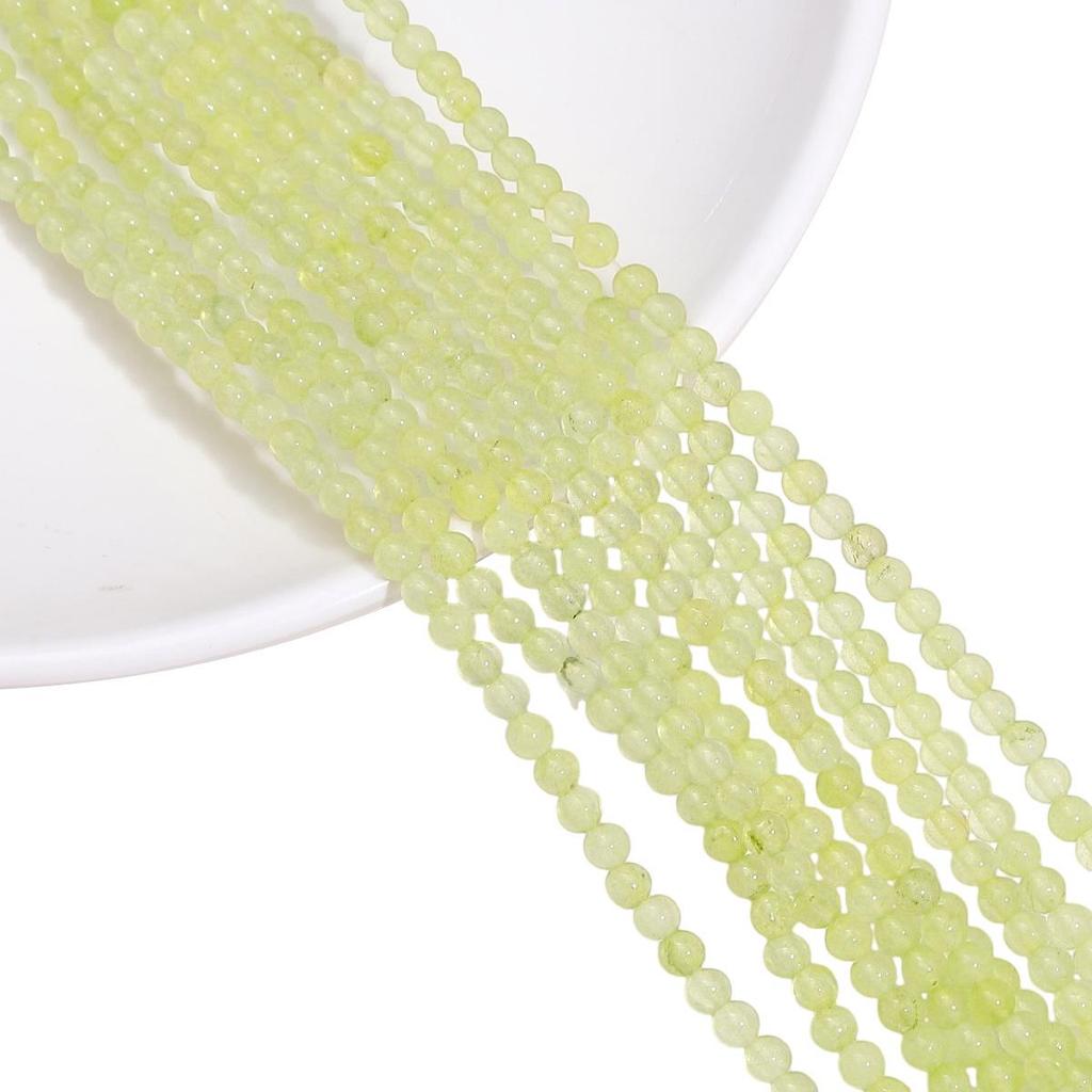 3mm White Round Stone Beads with Color, Loose Beads for DIY Bracelets, Necklaces, and Jewelry Accessories.