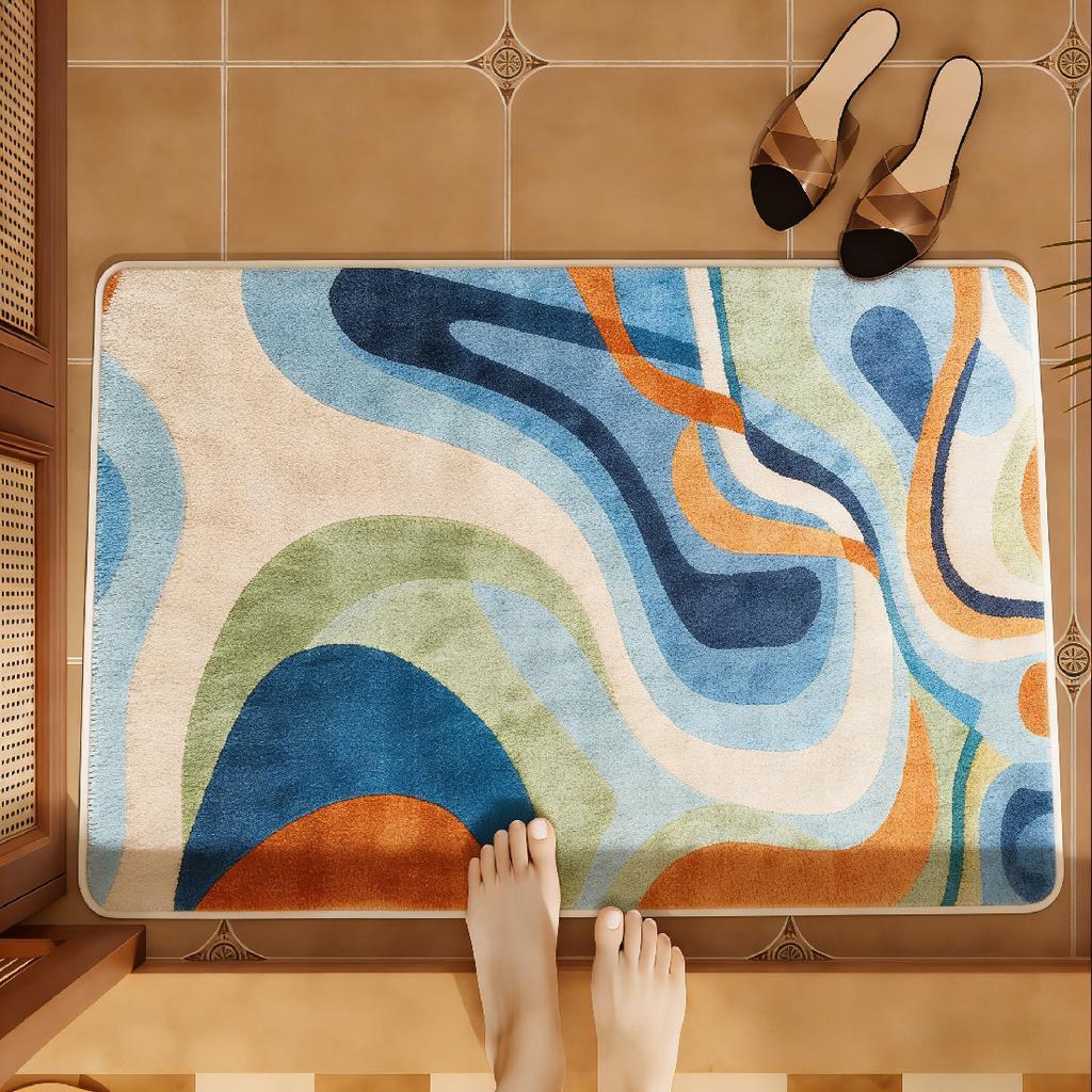 Imitation Cashmere Bathroom Floor Mat Toilet Toilet Toilet Door
