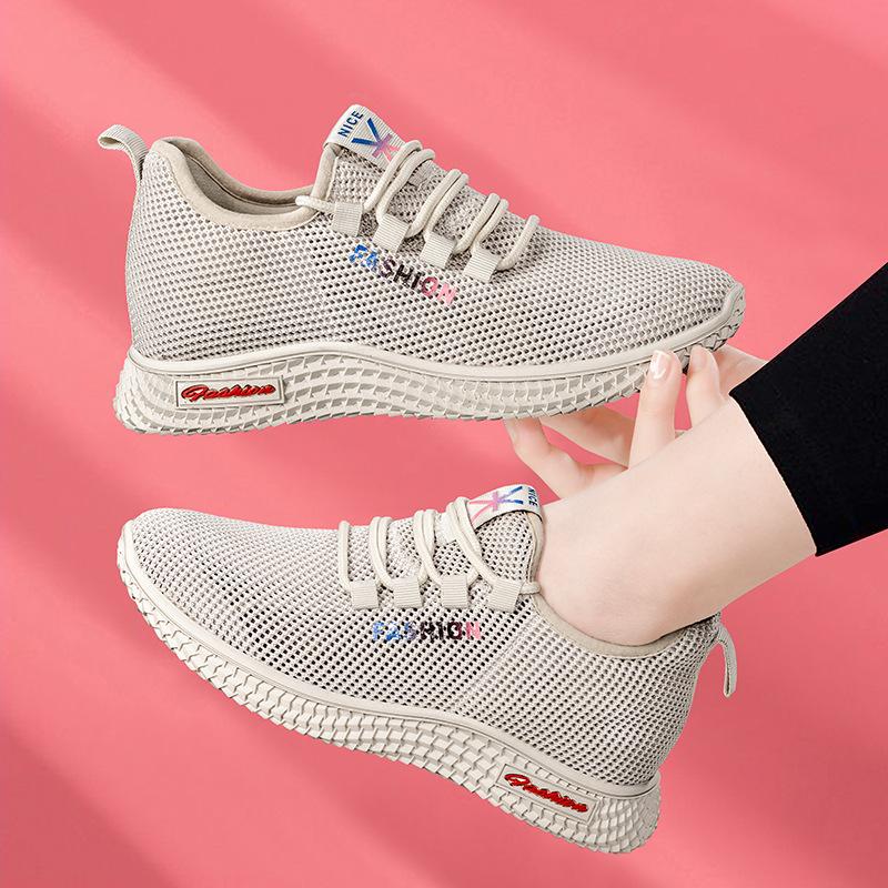 Sneakers Women's Summer New Versatile Women's Shoes Fly-woven Mesh Breathable Casual Shoes Small Red Shoes Light Work Shoes