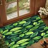 1pc Lush Green Leaf Rug Tropical Foliage Pattern Non Slip Floor Mat for Living Room Bedroom Modern Home Decor Carpet