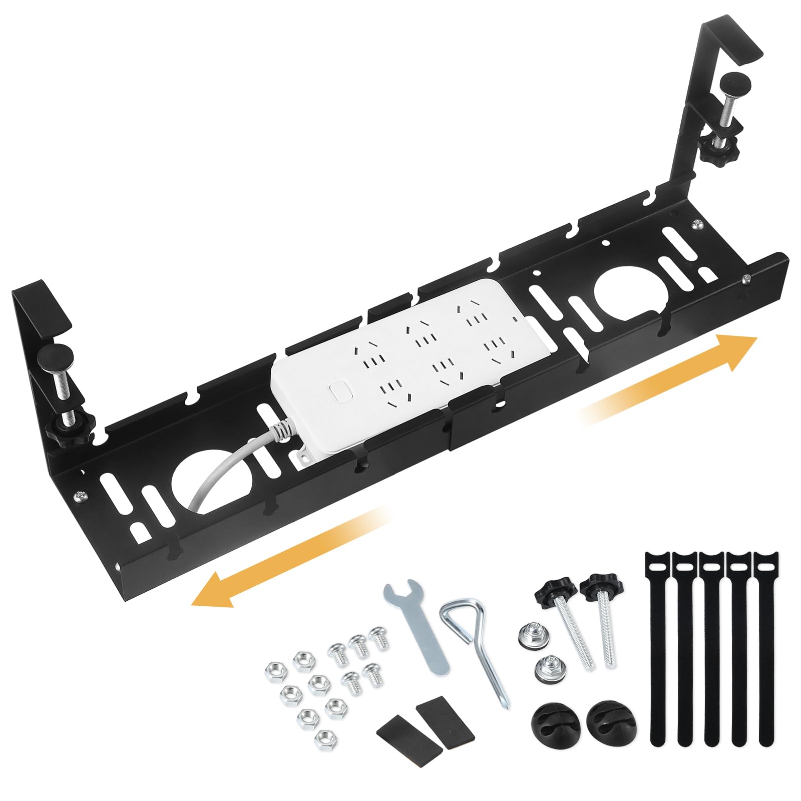 

Кабельный лоток Roamall, Органайзер для кабелей на столе, Скрытие кабелей, Выдвижной лоток для хранения под столом, Не требует сверления, Легкая установка, Сделано из